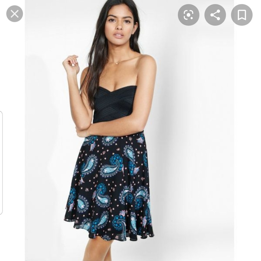NWT Express Summer Dress Strapless Paisley